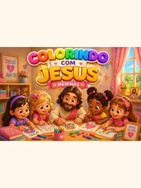 Capa da coleção Colorindo com Jesus (Meninas) para colorir