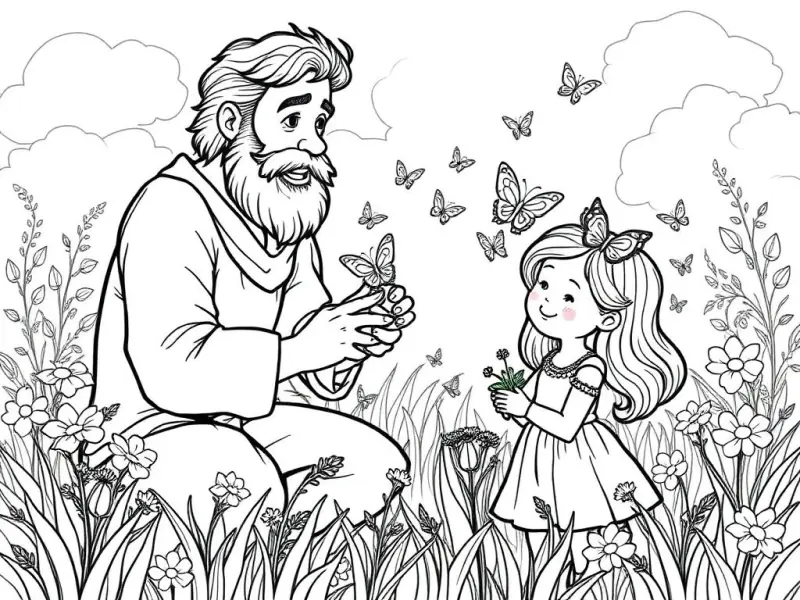 Desenho para colorir de meninas orando juntas