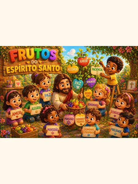 Capa da coleção Frutos do Espírito Santo para colorir