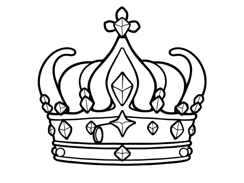 Desenho para colorir de uma coroa real cheia de joias