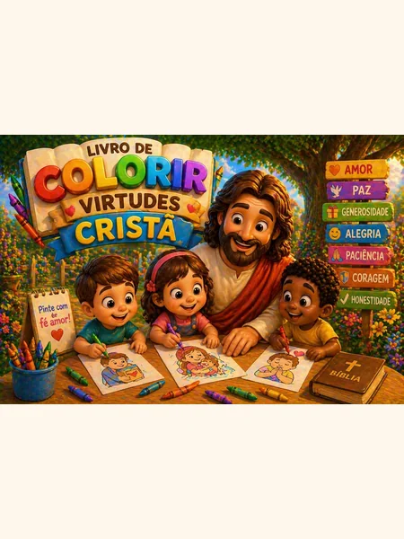 Capa da coleção Virtudes Cristãs para colorir