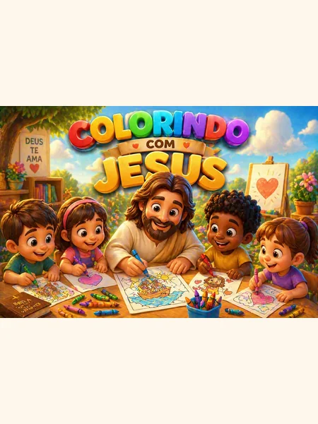 Capa da coleção Colorindo com Jesus para colorir