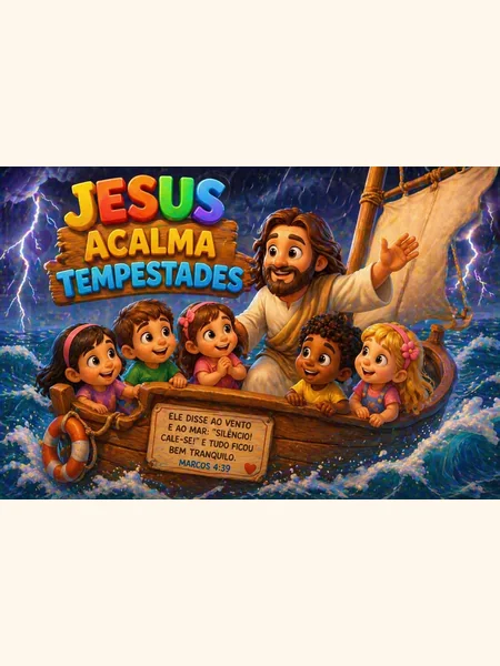 Capa da coleção Jesus Acalma a Tempestade para colorir